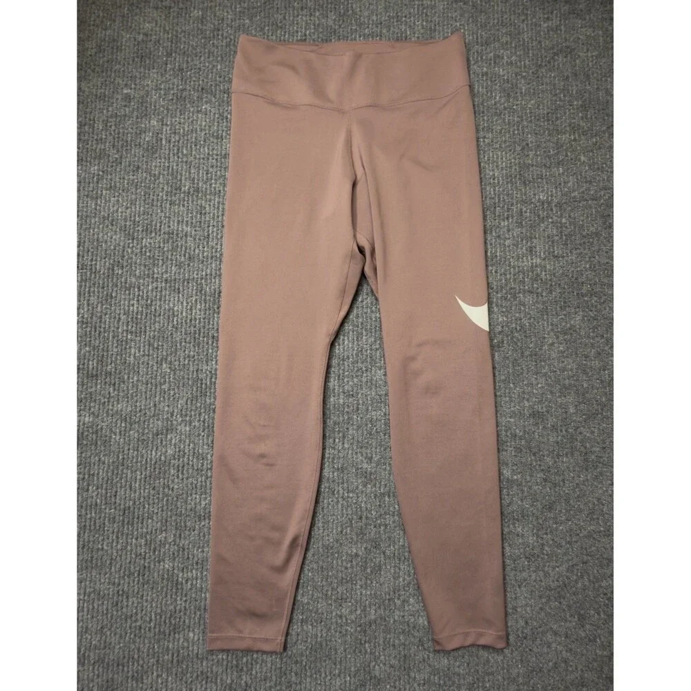 Nike Women 7/8 Running Leggings Dri-Fit Large Purple DB4374-298 Dusty Rose NWOT